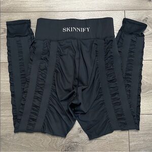 Skinnify Resistance Banded High Waist Black Support Compression Leggings Medium